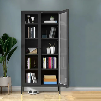 Стальной шкаф книги комнаты прожития двери кухонного шкафа 2 с ногой металла